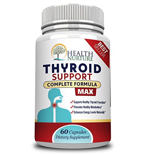 HEALTH NURTURE THYROID SUPPORT MAXIMUM STRENGTH- Best Thyroid Support - Promotes Healthy Energy, Metabolism, Mental Clarity & Focus : Vitamin B12 Complex,...