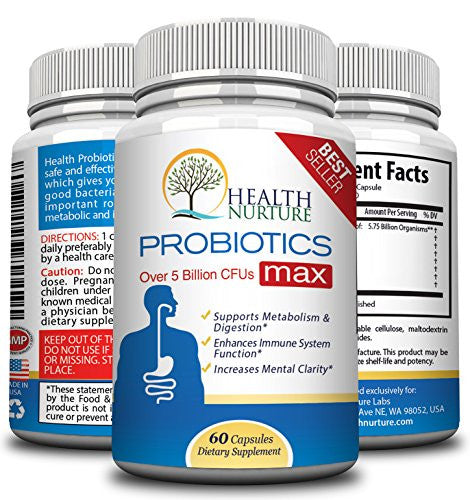 HEALTH NURTURE PROBIOTICS MAX STRENGTH-5.75 BILLION Micro-organisms per capsule